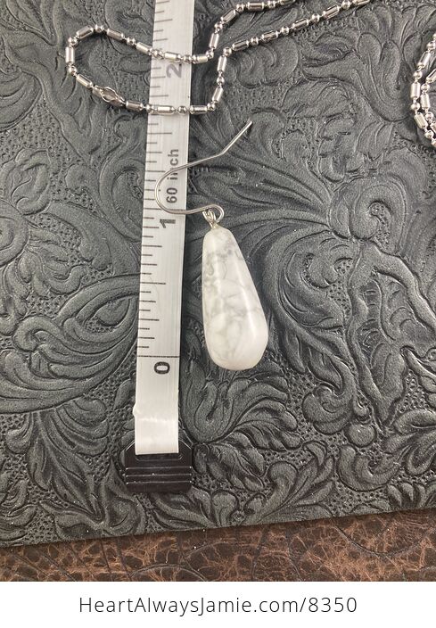 White Howlite Stone Jewelry Earrings and Pendant Set - #DsMc9XsDb5s-3