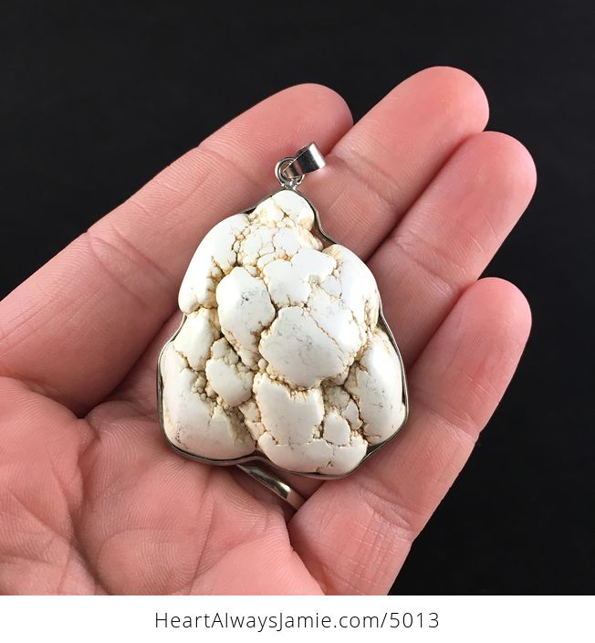 White Howlite Stone Jewelry Pendant - #N8EPu783gXU-1