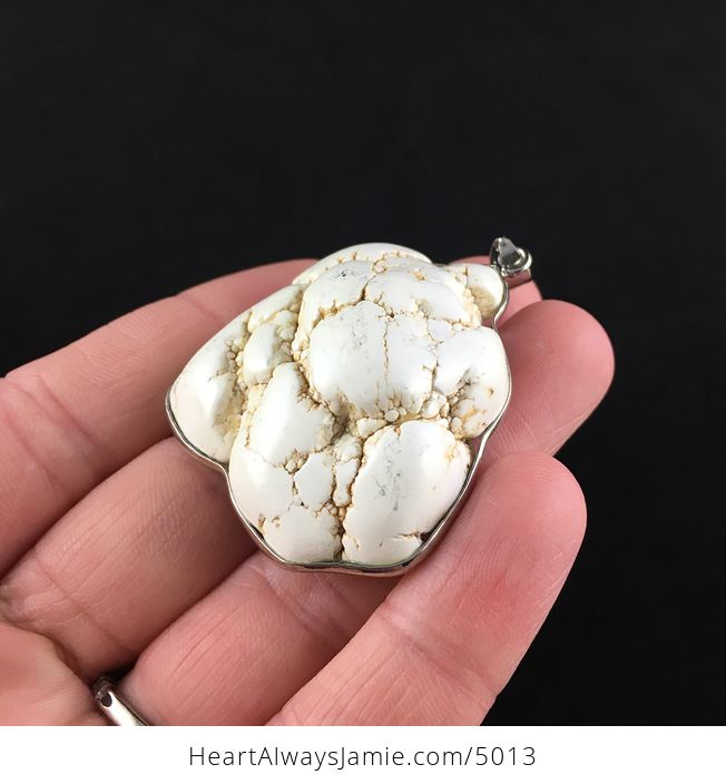 White Howlite Stone Jewelry Pendant - #N8EPu783gXU-3