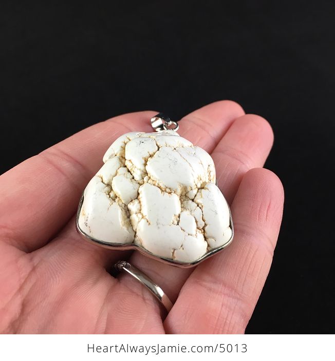 White Howlite Stone Jewelry Pendant - #N8EPu783gXU-2