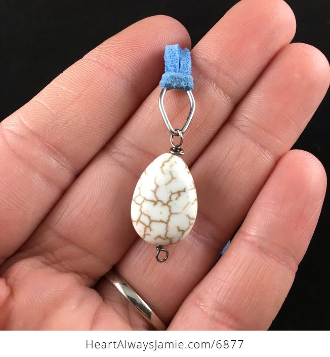 White Howlite Stone Jewelry Pendant Necklace - #41r6wEjZEzQ-2