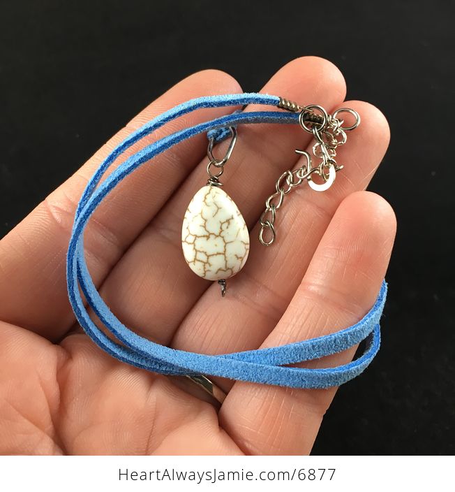 White Howlite Stone Jewelry Pendant Necklace - #41r6wEjZEzQ-4