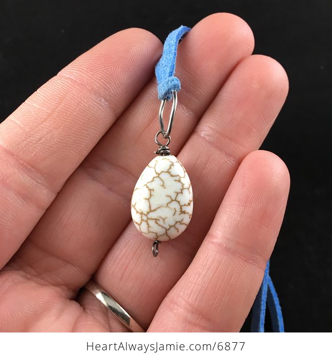 White Howlite Stone Jewelry Pendant Necklace - #41r6wEjZEzQ-1