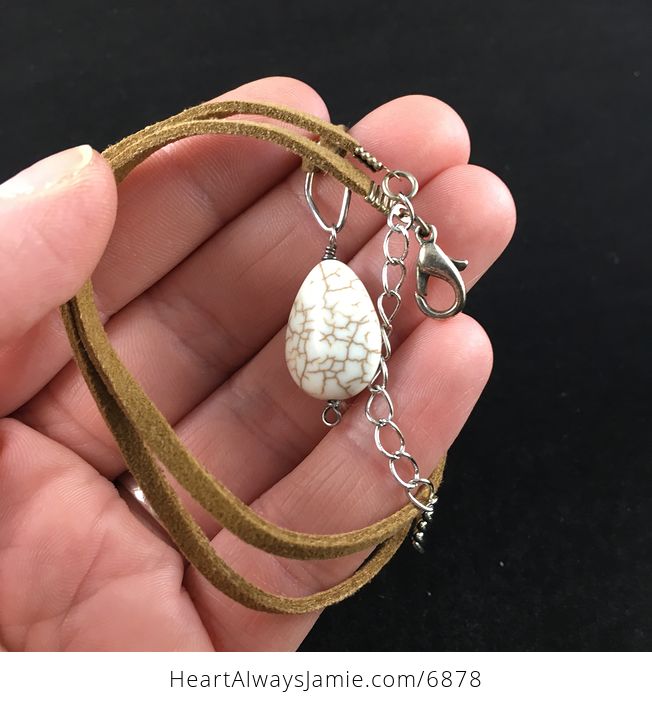 White Howlite Stone Jewelry Pendant Necklace - #FeWgsP7db80-4