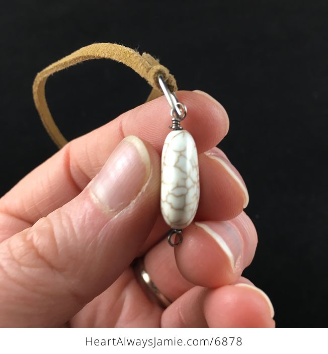 White Howlite Stone Jewelry Pendant Necklace - #FeWgsP7db80-3