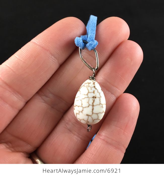 White Howlite Stone Jewelry Pendant Necklace - #i953EUIO4Fc-1