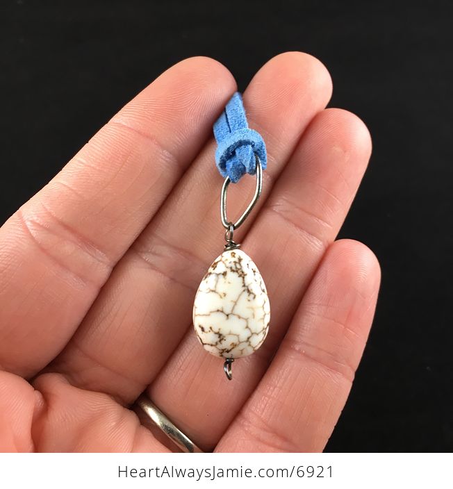 White Howlite Stone Jewelry Pendant Necklace - #i953EUIO4Fc-2