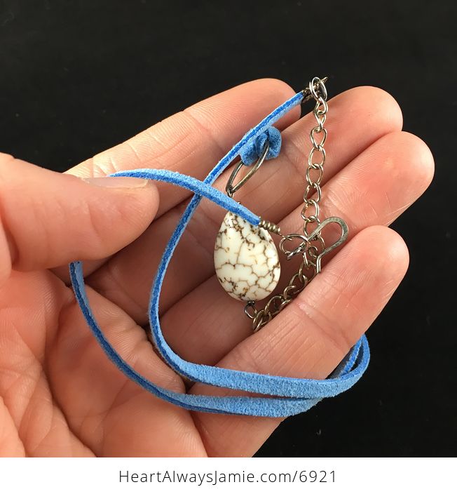 White Howlite Stone Jewelry Pendant Necklace - #i953EUIO4Fc-4