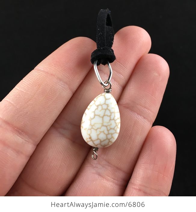 White Howlite Stone Jewelry Pendant Necklace - #lj8BaTp8oq8-4