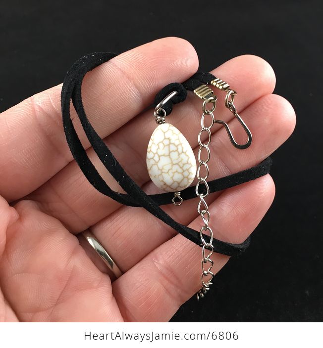 White Howlite Stone Jewelry Pendant Necklace - #lj8BaTp8oq8-1