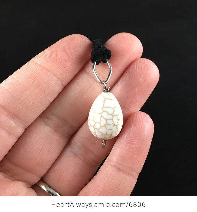 White Howlite Stone Jewelry Pendant Necklace - #lj8BaTp8oq8-2