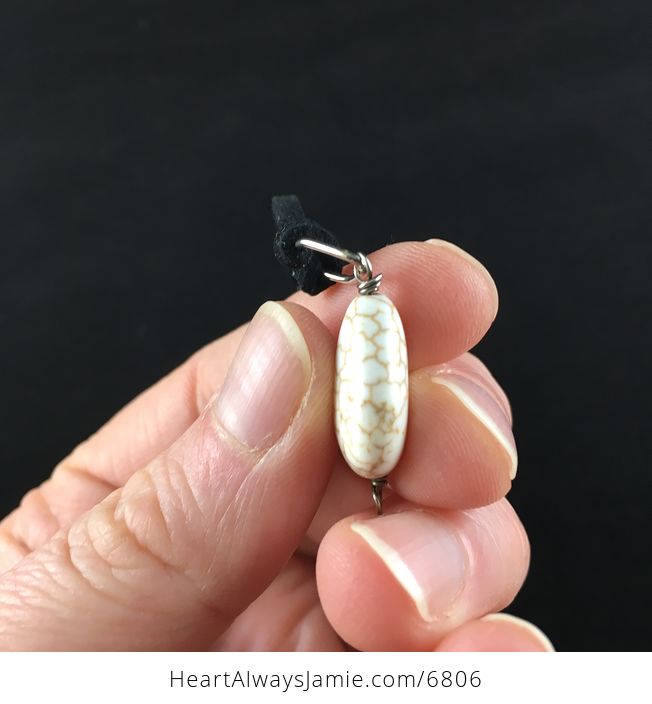 White Howlite Stone Jewelry Pendant Necklace - #lj8BaTp8oq8-3