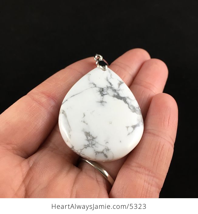 White Howlite Stone Pendant Jewelry - #2qF1MFhTMNg-2