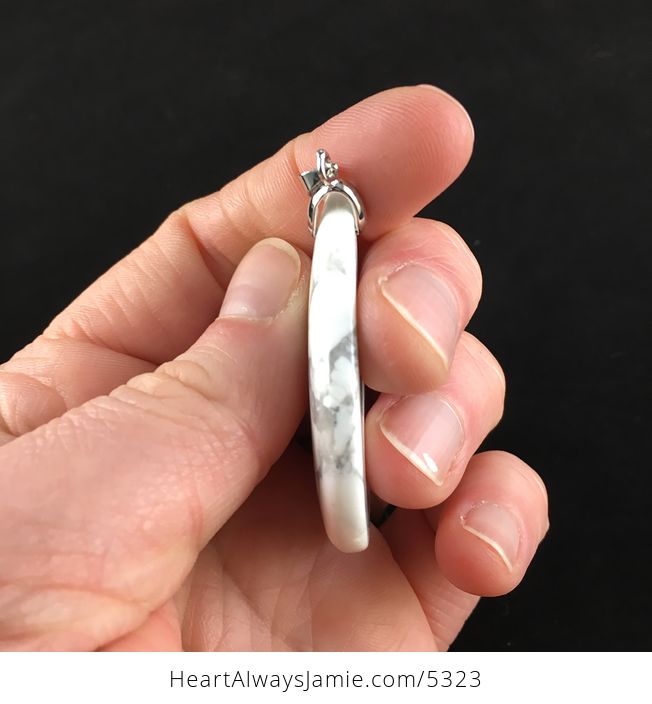 White Howlite Stone Pendant Jewelry - #2qF1MFhTMNg-5