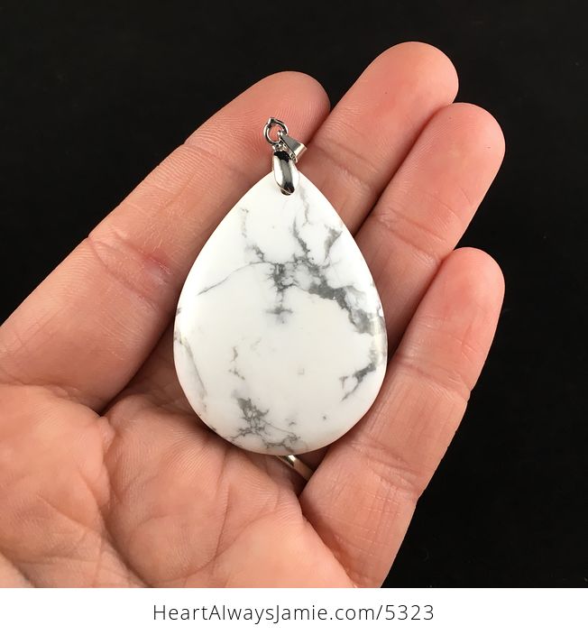 White Howlite Stone Pendant Jewelry - #2qF1MFhTMNg-1