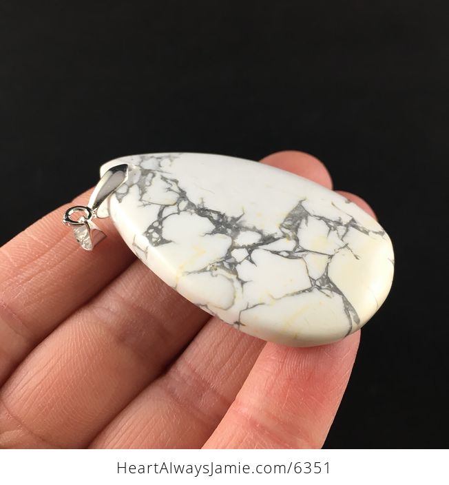 White Howlite Stone Pendant Jewelry - #GOW3w9UDzYw-4