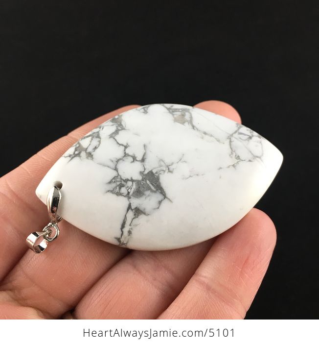 White Howlite Stone Pendant Jewelry - #OKgnQKwDdRg-4