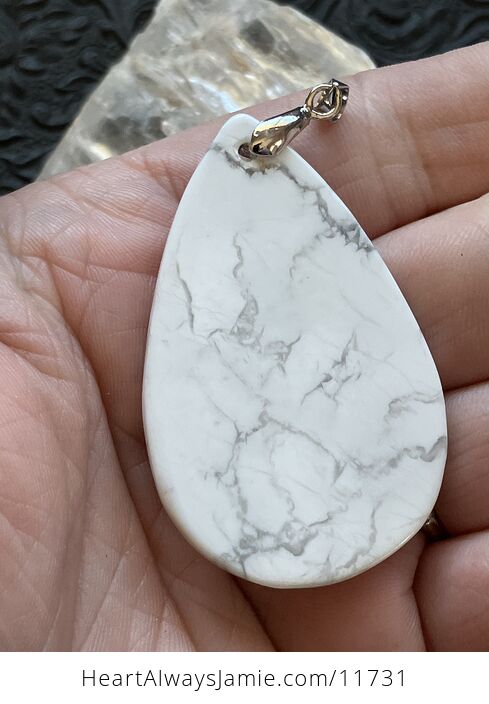White Howlite Stone Pendant Jewelry - #aB1ffUSGuxo-5