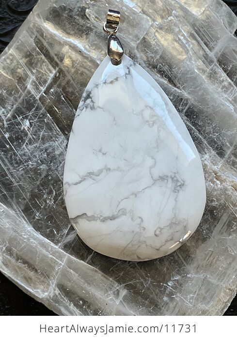 White Howlite Stone Pendant Jewelry - #aB1ffUSGuxo-1
