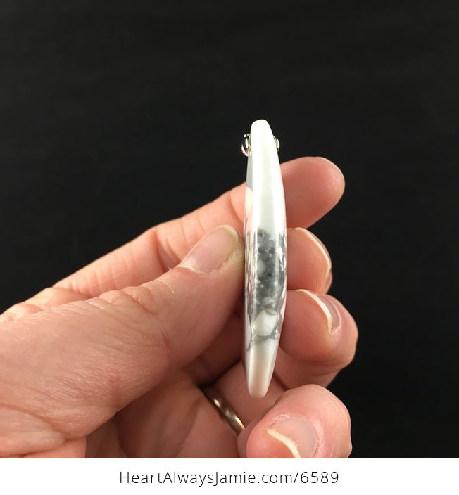 White Howlite Stone Pendant Jewelry - #rgL4Es9l8oM-5