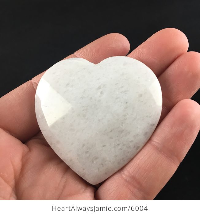 White Jade Stone Faceted Heart Shaped Cabochon - #lWFReL5sebs-6