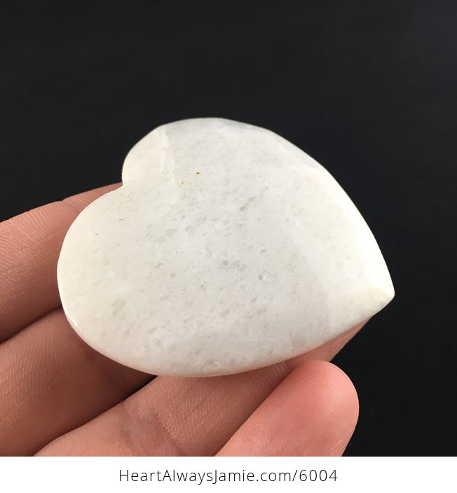 White Jade Stone Faceted Heart Shaped Cabochon - #lWFReL5sebs-4