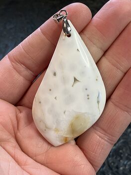 White Ocean Jasper Crystal Stone Jewelry Pendant #hdqWBvPUBl0