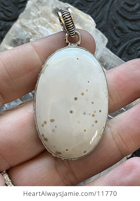 White Ocean Jasper Crystal Stone Jewelry Pendant - #UYE3tPZRJG0-7