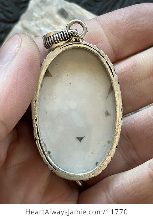 White Ocean Jasper Crystal Stone Jewelry Pendant - #UYE3tPZRJG0-6