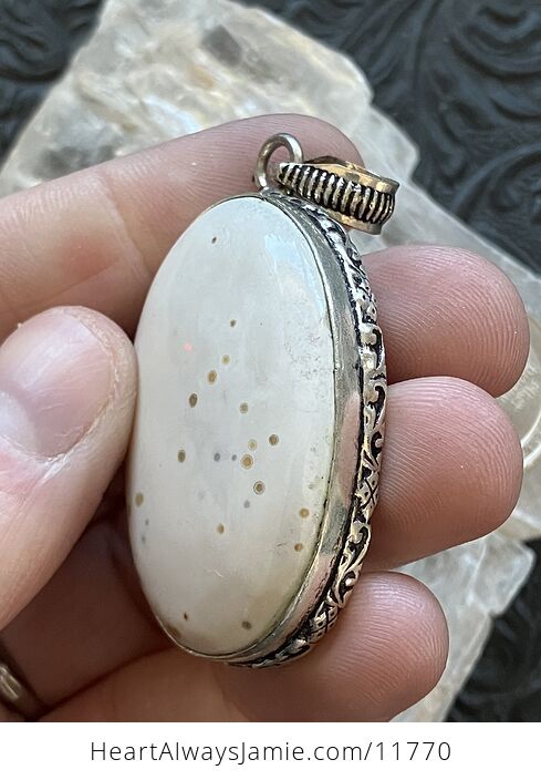 White Ocean Jasper Crystal Stone Jewelry Pendant - #UYE3tPZRJG0-5