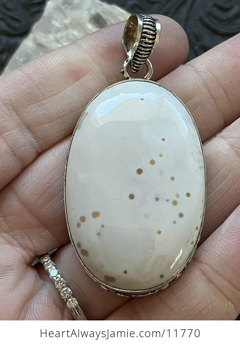 White Ocean Jasper Crystal Stone Jewelry Pendant - #UYE3tPZRJG0-1
