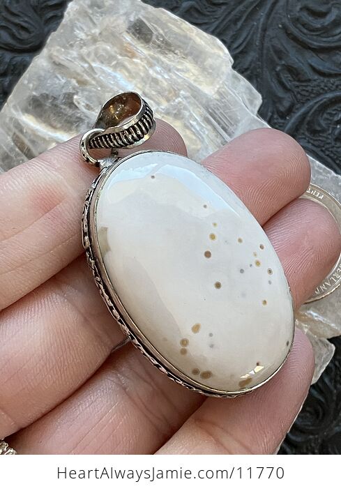 White Ocean Jasper Crystal Stone Jewelry Pendant - #UYE3tPZRJG0-4
