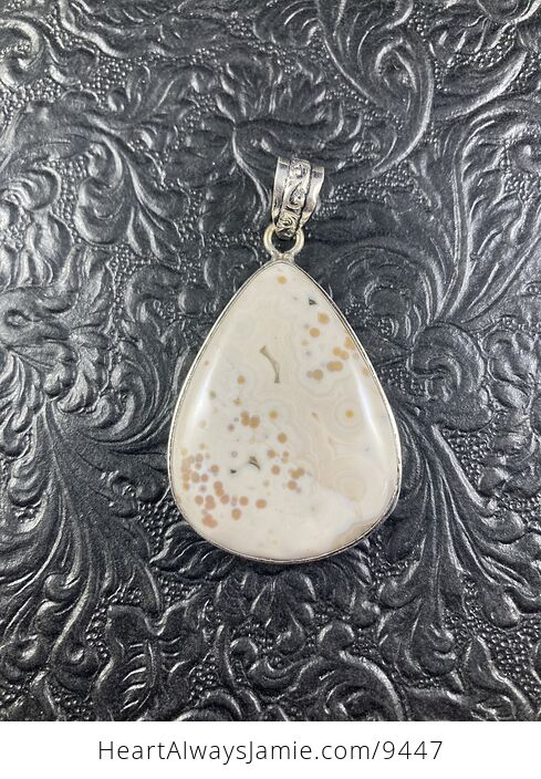 White Ocean Jasper Crystal Stone Jewelry Pendant - #iS4E6vaqWw4-2