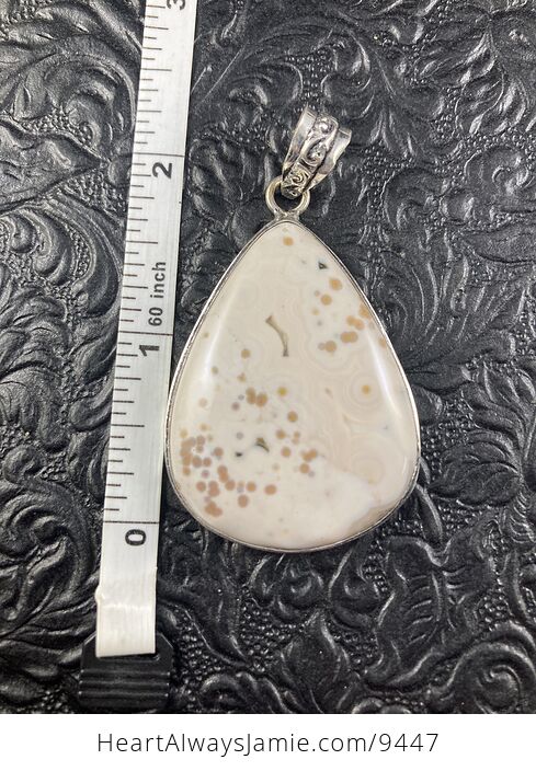 White Ocean Jasper Crystal Stone Jewelry Pendant - #iS4E6vaqWw4-3