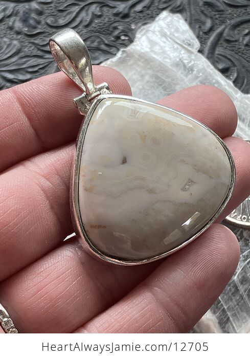 White Ocean Jasper Crystal Stone Jewelry Pendant - #oF4rhUujE44-5