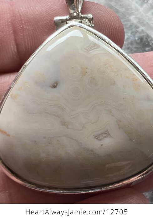 White Ocean Jasper Crystal Stone Jewelry Pendant - #oF4rhUujE44-4