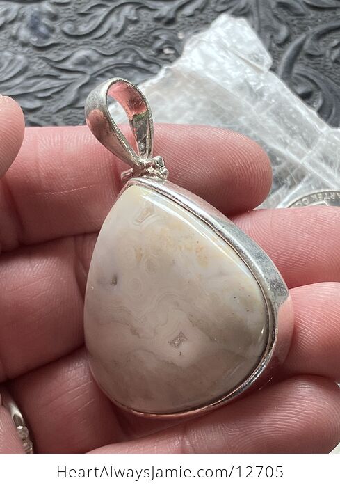 White Ocean Jasper Crystal Stone Jewelry Pendant - #oF4rhUujE44-6