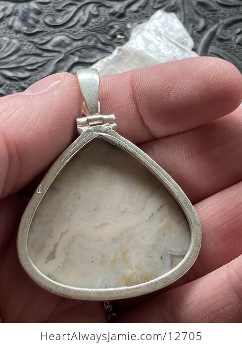 White Ocean Jasper Crystal Stone Jewelry Pendant - #oF4rhUujE44-7