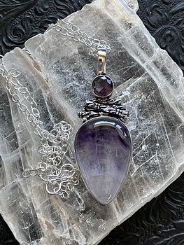 Wiccan Themed Amethyst Stone Crystal Jewelry Necklace #566TdHlB4F8