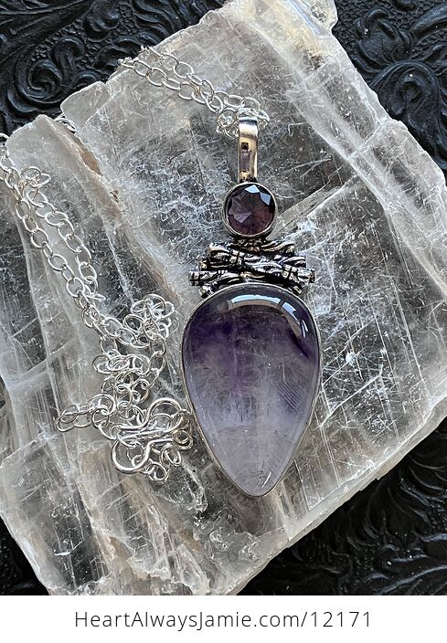 Wiccan Themed Amethyst Stone Crystal Jewelry Necklace - #566TdHlB4F8-6