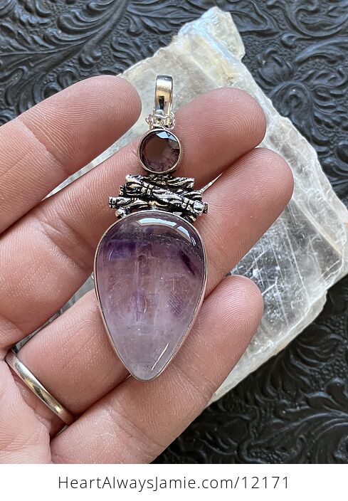 Wiccan Themed Amethyst Stone Crystal Jewelry Necklace - #566TdHlB4F8-9