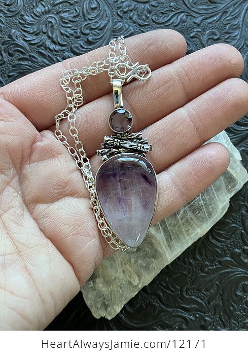 Wiccan Themed Amethyst Stone Crystal Jewelry Necklace - #566TdHlB4F8-2