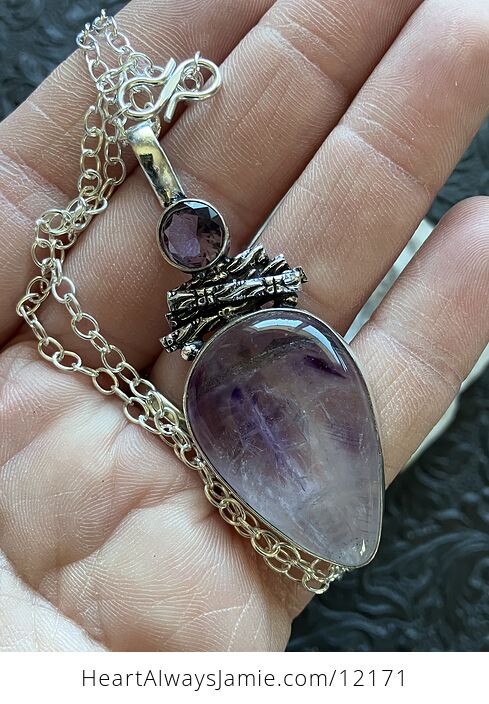 Wiccan Themed Amethyst Stone Crystal Jewelry Necklace - #566TdHlB4F8-3