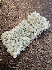 Wide Stretchy Natural Blue Amazonite Gemstone Crystal Jewelry Bracelet #lFFtOZIlKRo