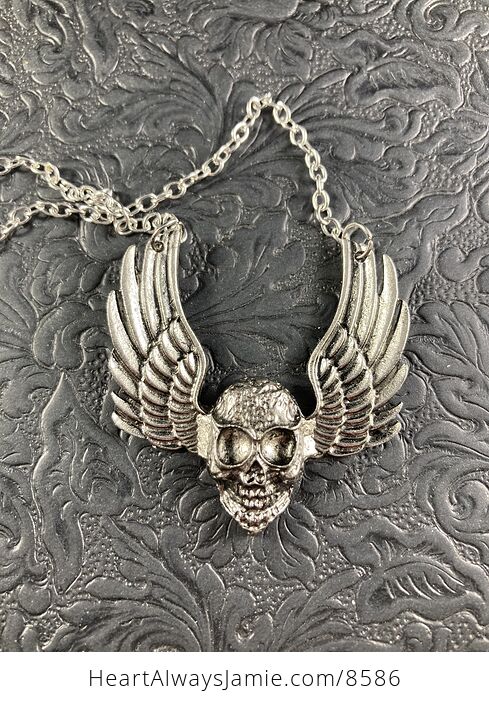 Winged Skull Necklace - #u5sPLOFJ4dw-3