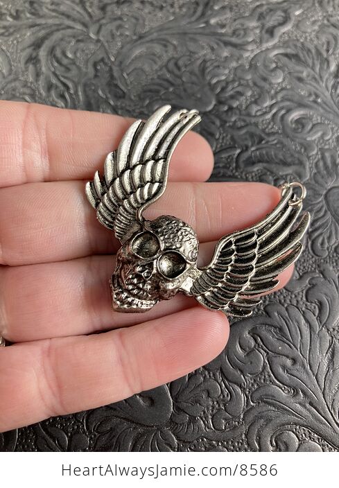 Winged Skull Necklace - #u5sPLOFJ4dw-2