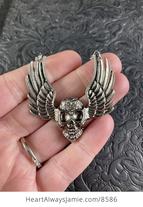 Winged Skull Necklace - #u5sPLOFJ4dw-1