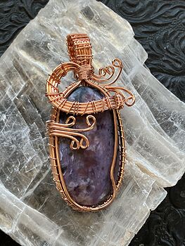 Wire Wrapped Charoite Crystal Stone Jewelry Pendant #h5hakUkfk1I