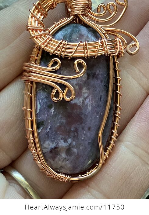 Wire Wrapped Charoite Crystal Stone Jewelry Pendant - #h5hakUkfk1I-6