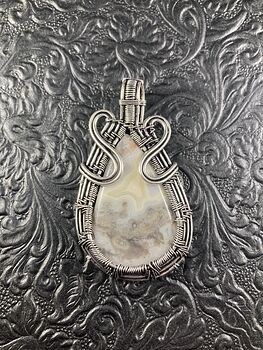 Wire Wrapped Crazy Lace Agate Crystal Stone Jewelry Pendant #909vAc2b94w